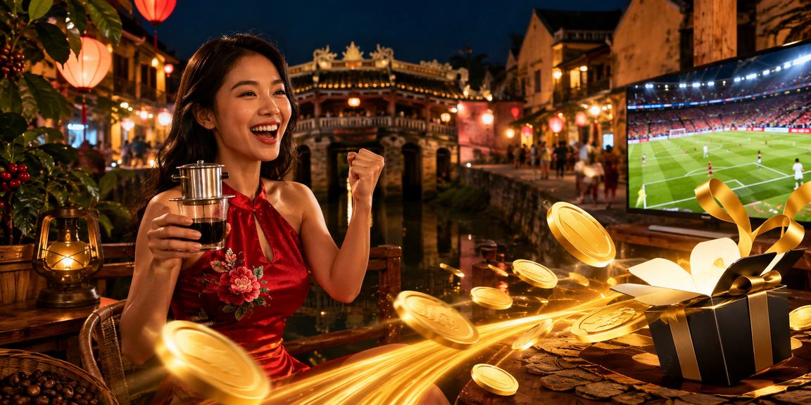 Người dùng đọc hướng dẫn FAQ trên bàn cà phê tại Hội An